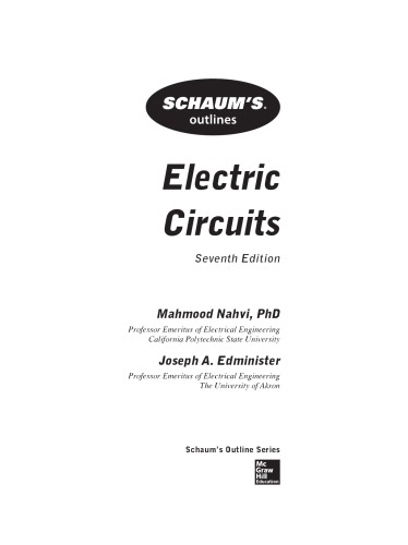 SchaumÃ¢â‚¬â„¢s Outline of Electric Circuits [7th ed.]